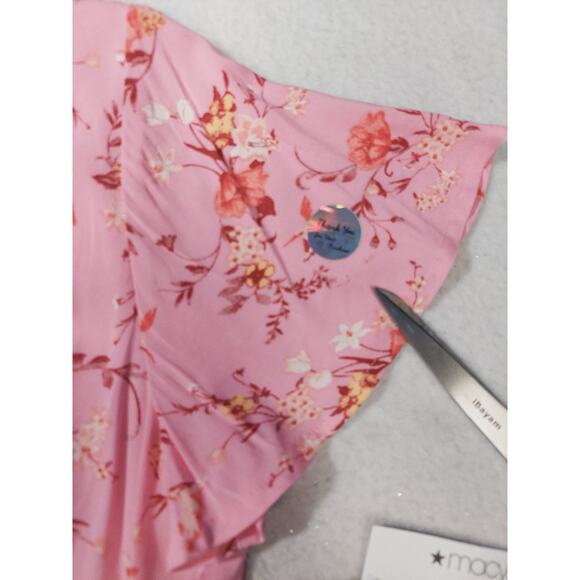 BEBPOP XS juniors pink floral short sleeve cutout romper NWT B126 - Picture 7 of 10